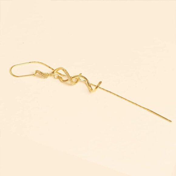Gold Long Chain Threader Earrings for Women - Fashion Statement Drop Dangle Thre - Picture 6 of 6